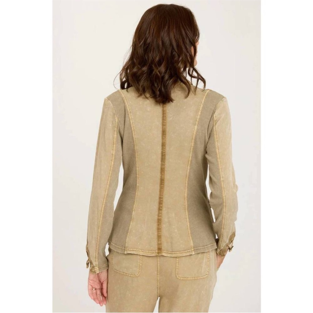 XCVI Tula blazer jacket distress wash linwood Neutral XS - Picture 3 of 10